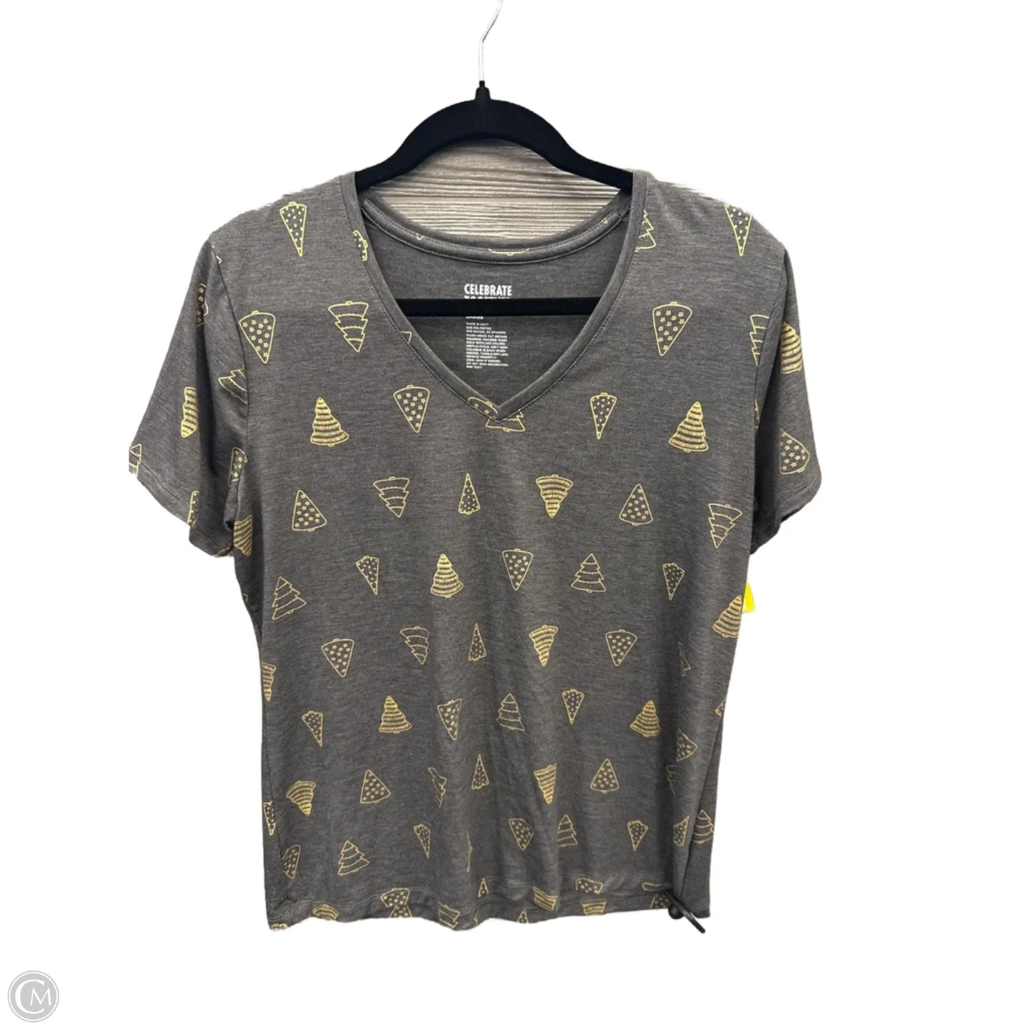 Top Short Sleeve By Celebrate Together In Grey, Size: L