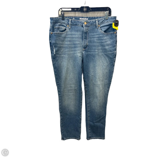 Jeans Straight By Sonoma In Blue Denim, Size: 14