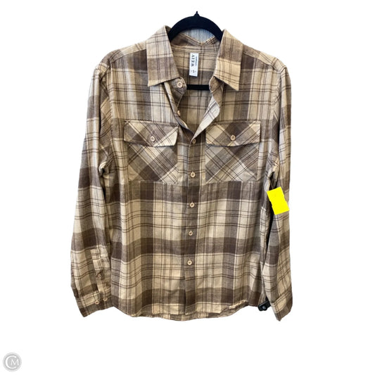Top Long Sleeve By Clothes Mentor In Plaid Pattern, Size: S
