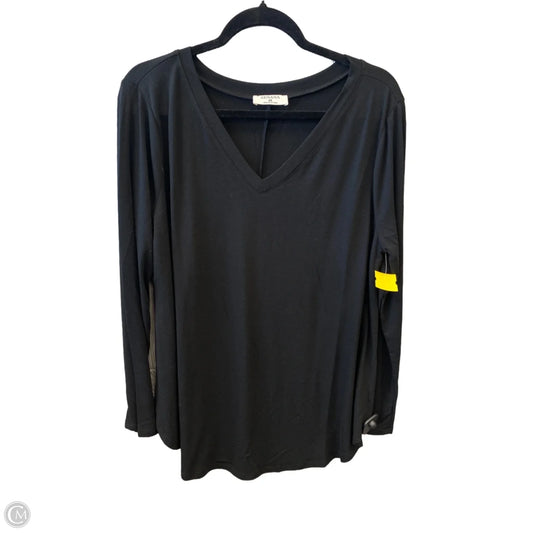 Top Long Sleeve By Zenana In Black, Size: 2x