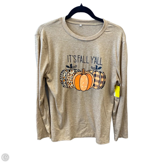 Top Long Sleeve By Clothes Mentor In Tan, Size: S