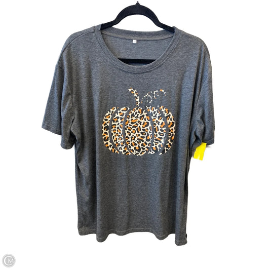 Top Short Sleeve By Clothes Mentor In Grey, Size: Xxl