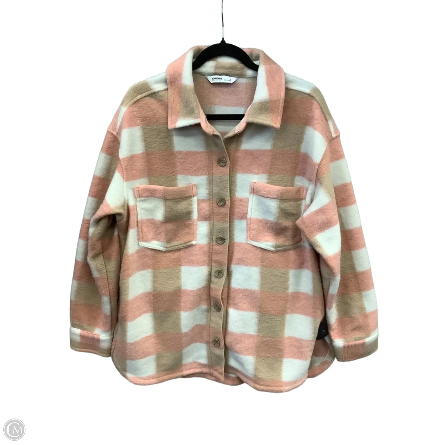 Jacket Shirt By Sonoma In Plaid Pattern, Size: L