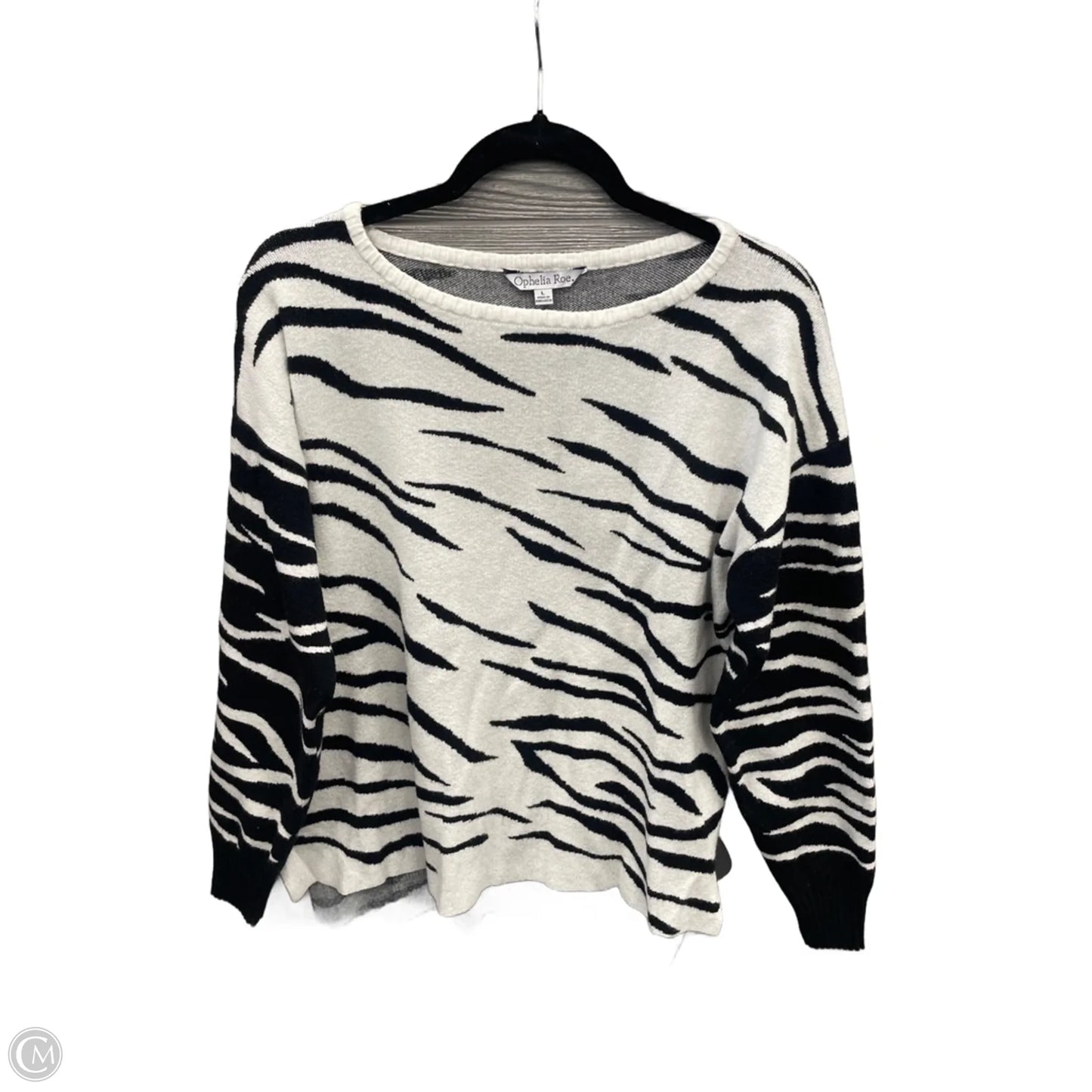 Sweater By Ophelia Roe In Black & White, Size: L