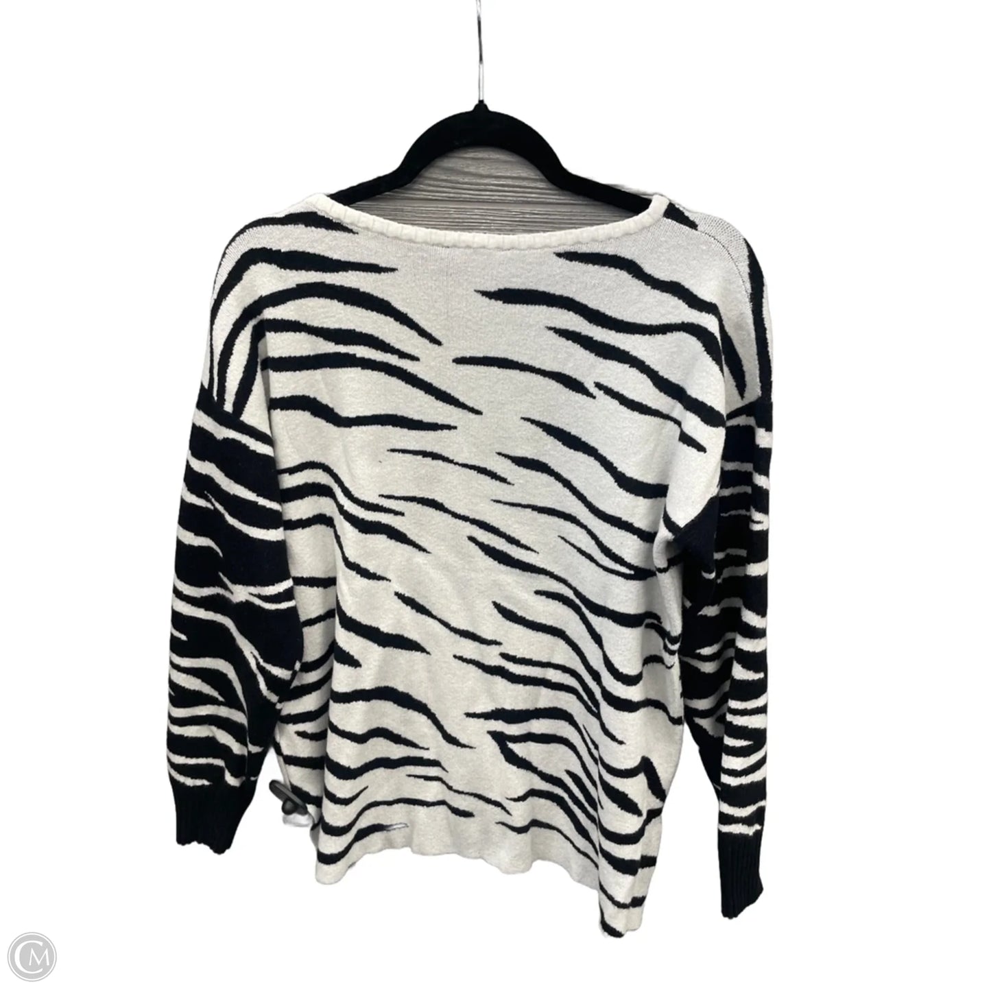 Sweater By Ophelia Roe In Black & White, Size: L