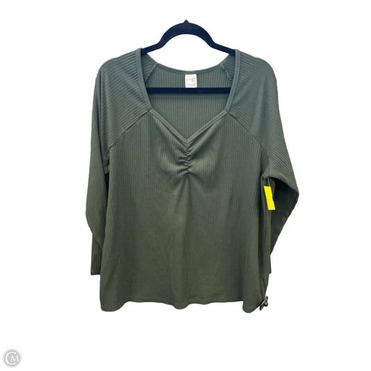 Top Long Sleeve By Terra & Sky In Green, Size: 1x