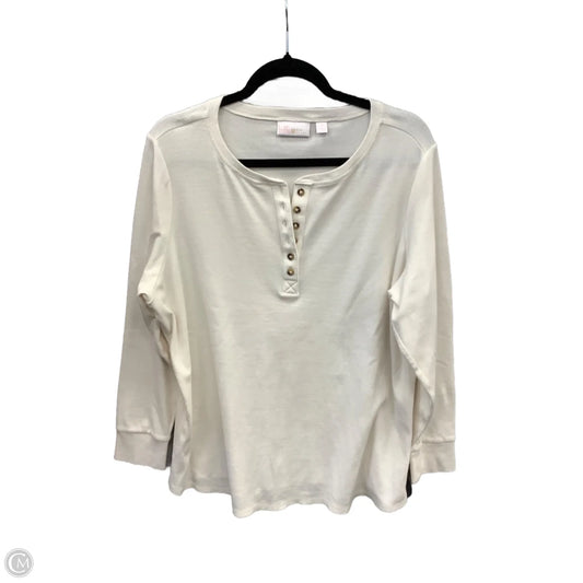 Top Long Sleeve By Belle By Kim Gravel In Cream, Size: 2x