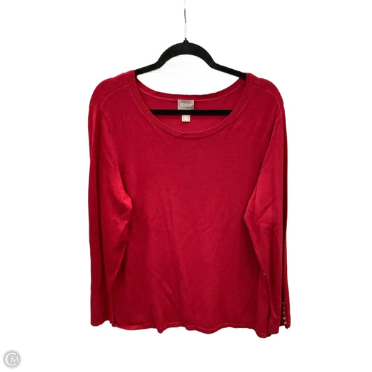 Top Long Sleeve By Chicos In Red, Size: L