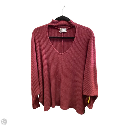 Top Long Sleeve By Urban Outfitters In Red, Size: Sp