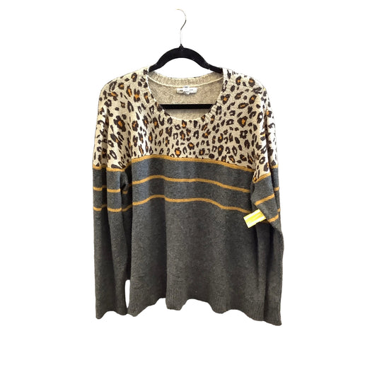 Top Long Sleeve By Beachlunchlounge In Grey & Tan, Size: 3x