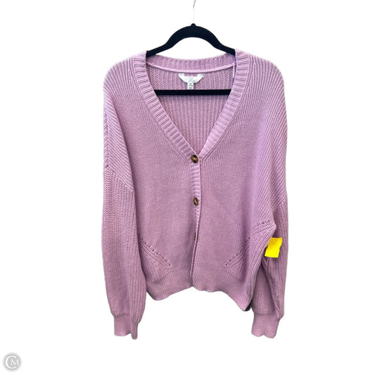Sweater Cardigan By Time And Tru In Purple, Size: Xl