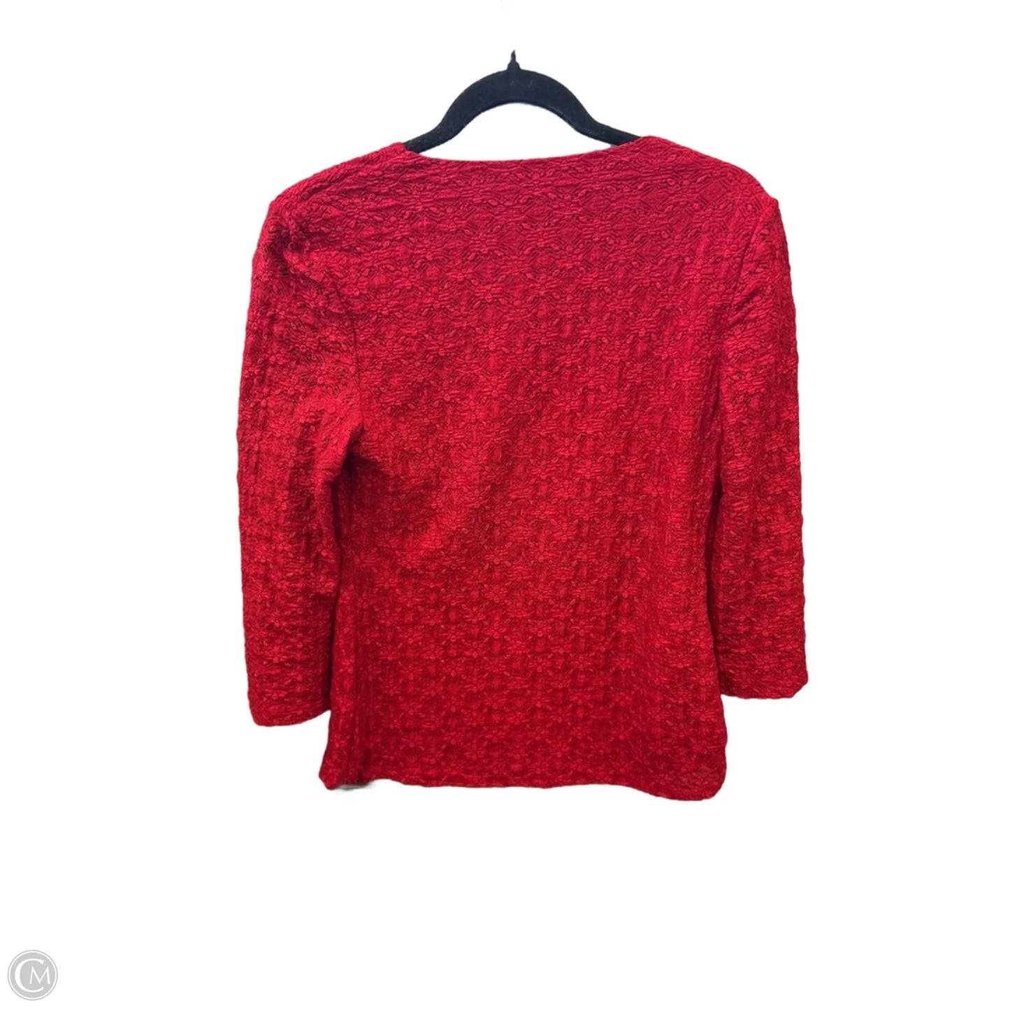 Blouse Long Sleeve By Agb In Red, Size: S