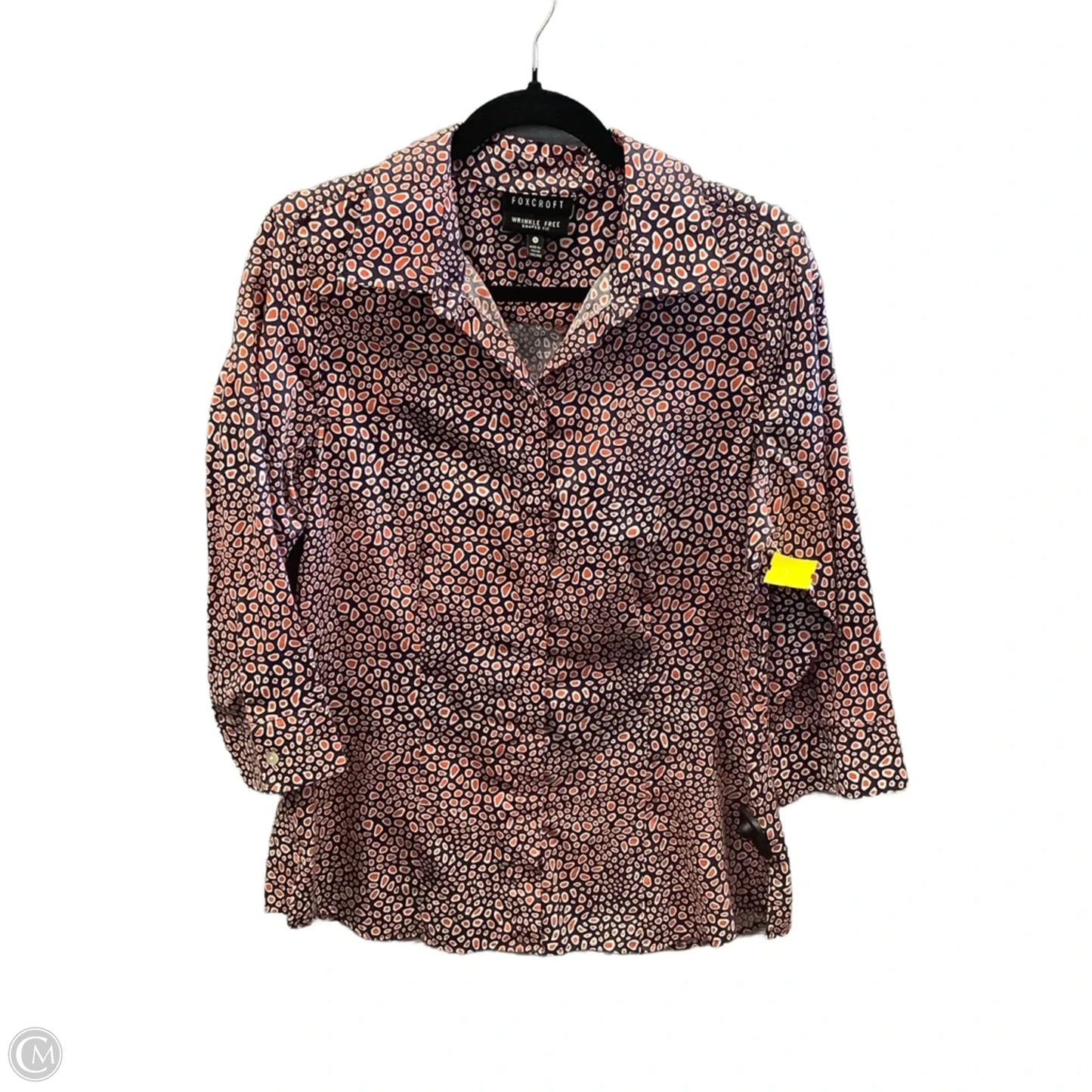 Top Long Sleeve By Foxcroft In Blue & Red, Size: M