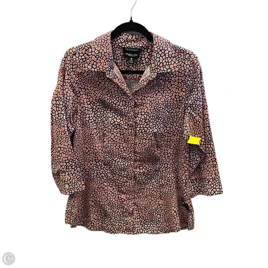 Top Long Sleeve By Foxcroft In Blue & Red, Size: M