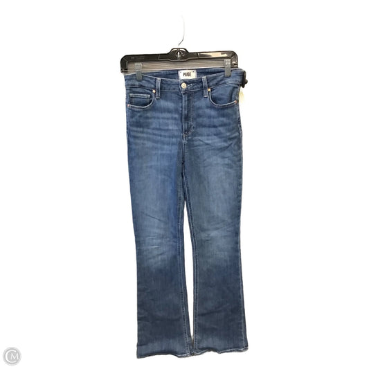 Jeans Flared By Paige In Blue Denim, Size: 4
