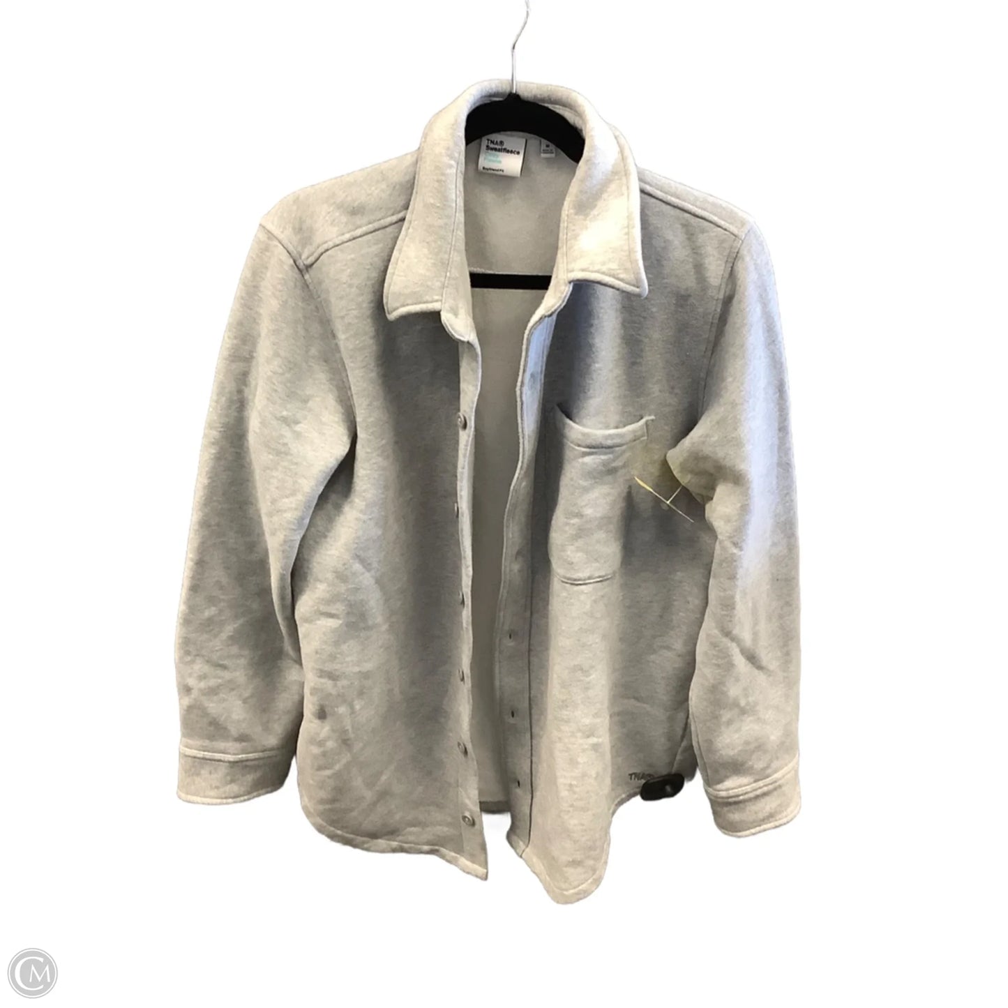 Jacket Shirt By Tna In Grey, Size: M