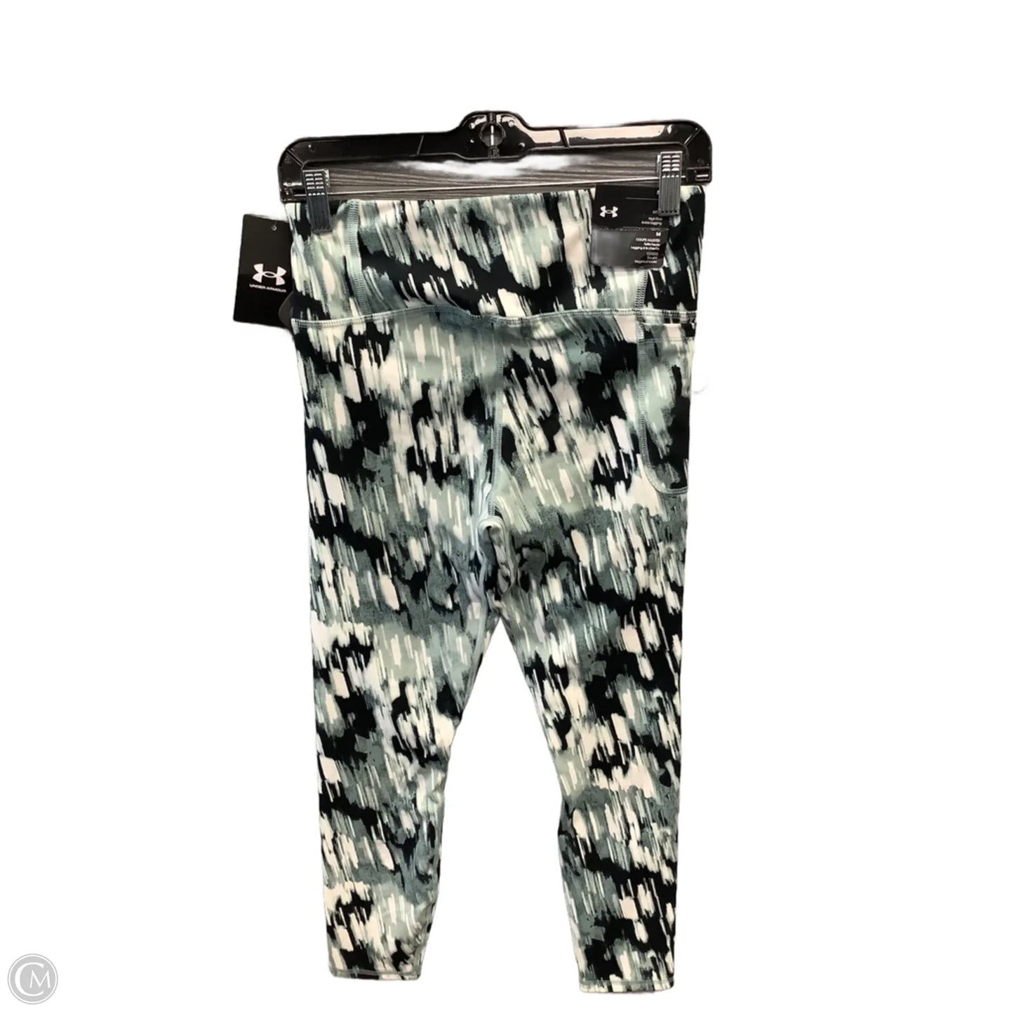 Athletic Leggings By Under Armour In Black & Green, Size: M