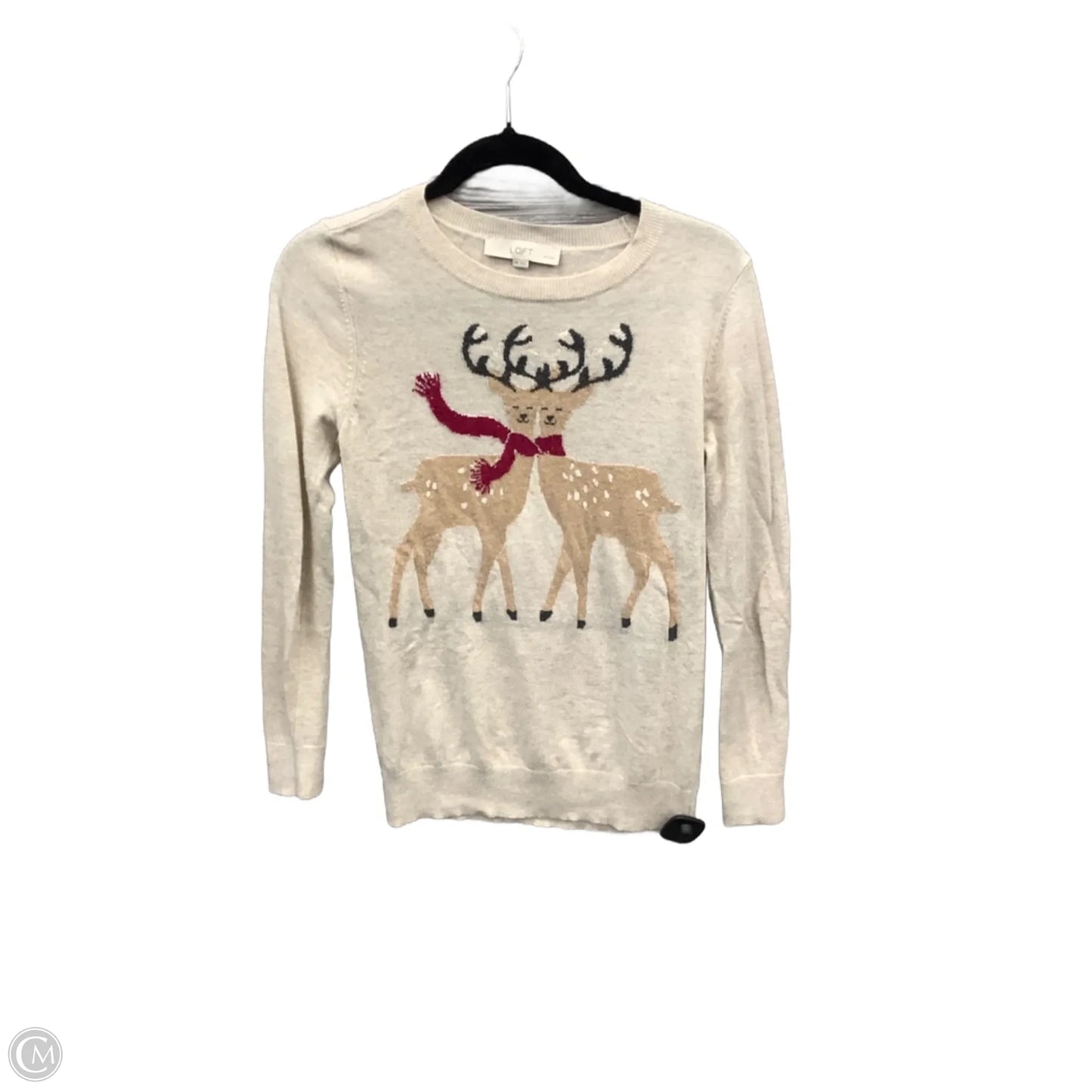 Top Long Sleeve By Loft In Cream, Size: Mp