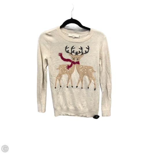 Top Long Sleeve By Loft In Cream, Size: Mp