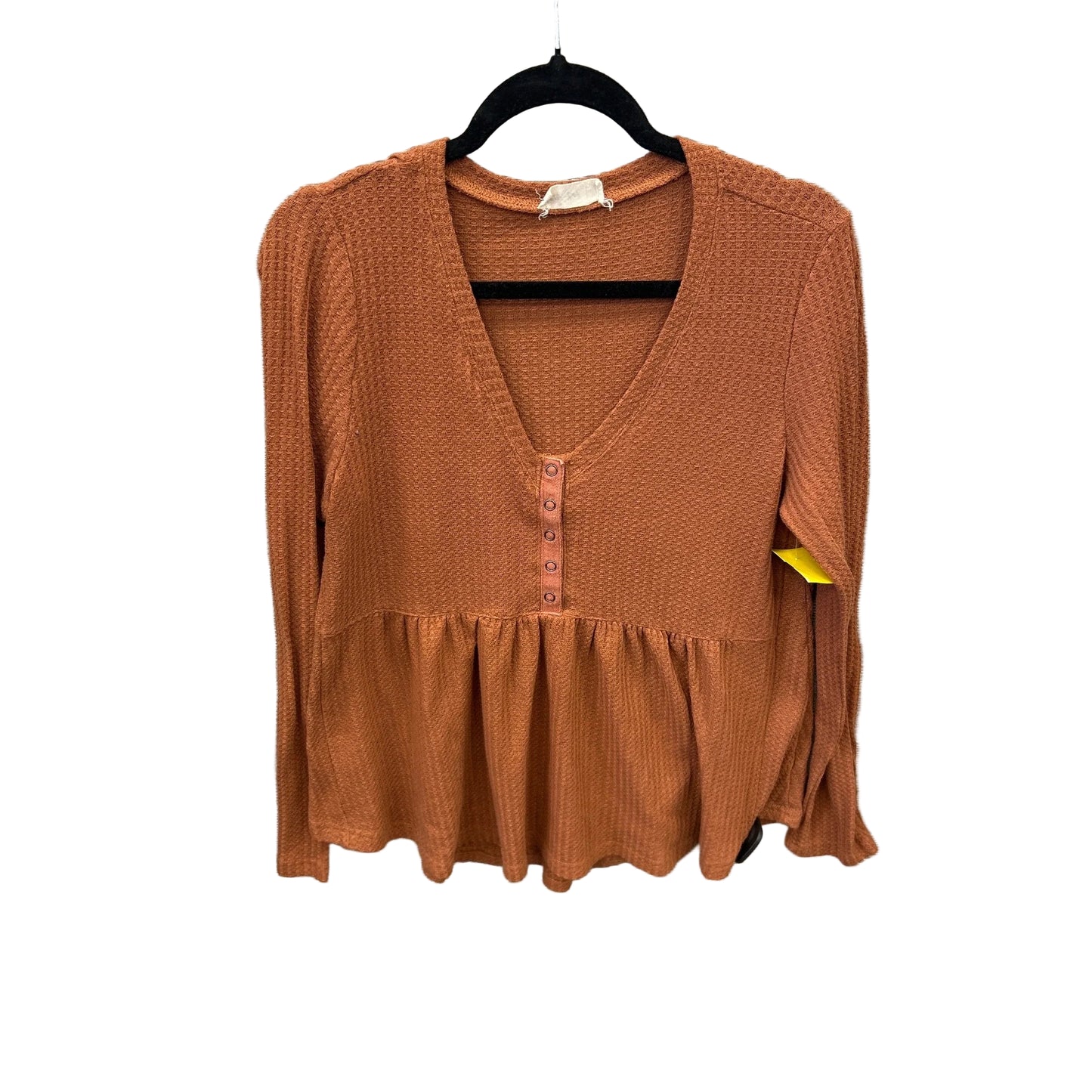 Top Long Sleeve By New In In Brown, Size: M