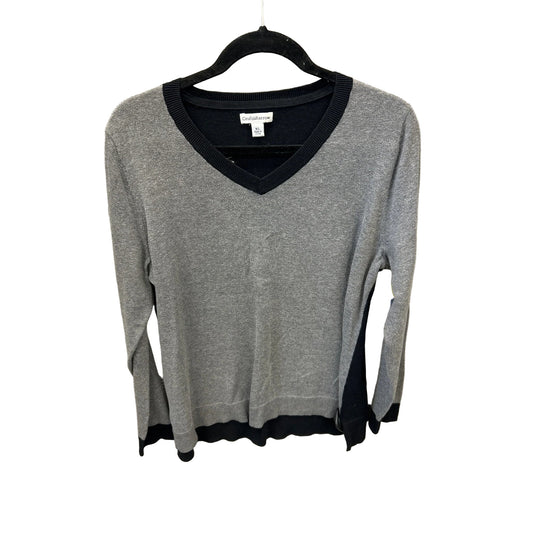 Top Long Sleeve By Croft And Barrow In Black & Grey, Size: Xl