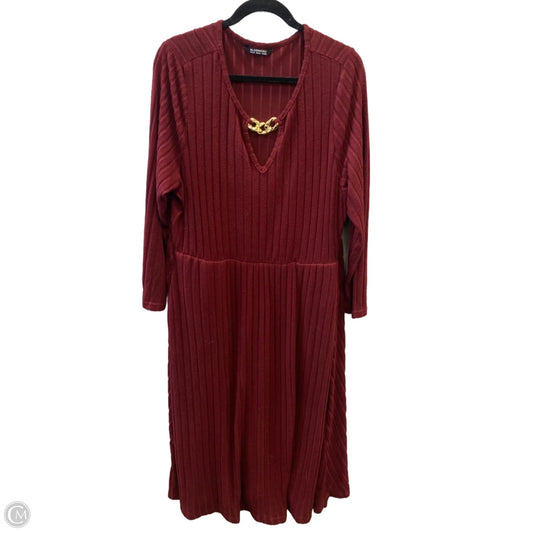 Dress Casual Midi By Bloomchic In Red, Size: 1x