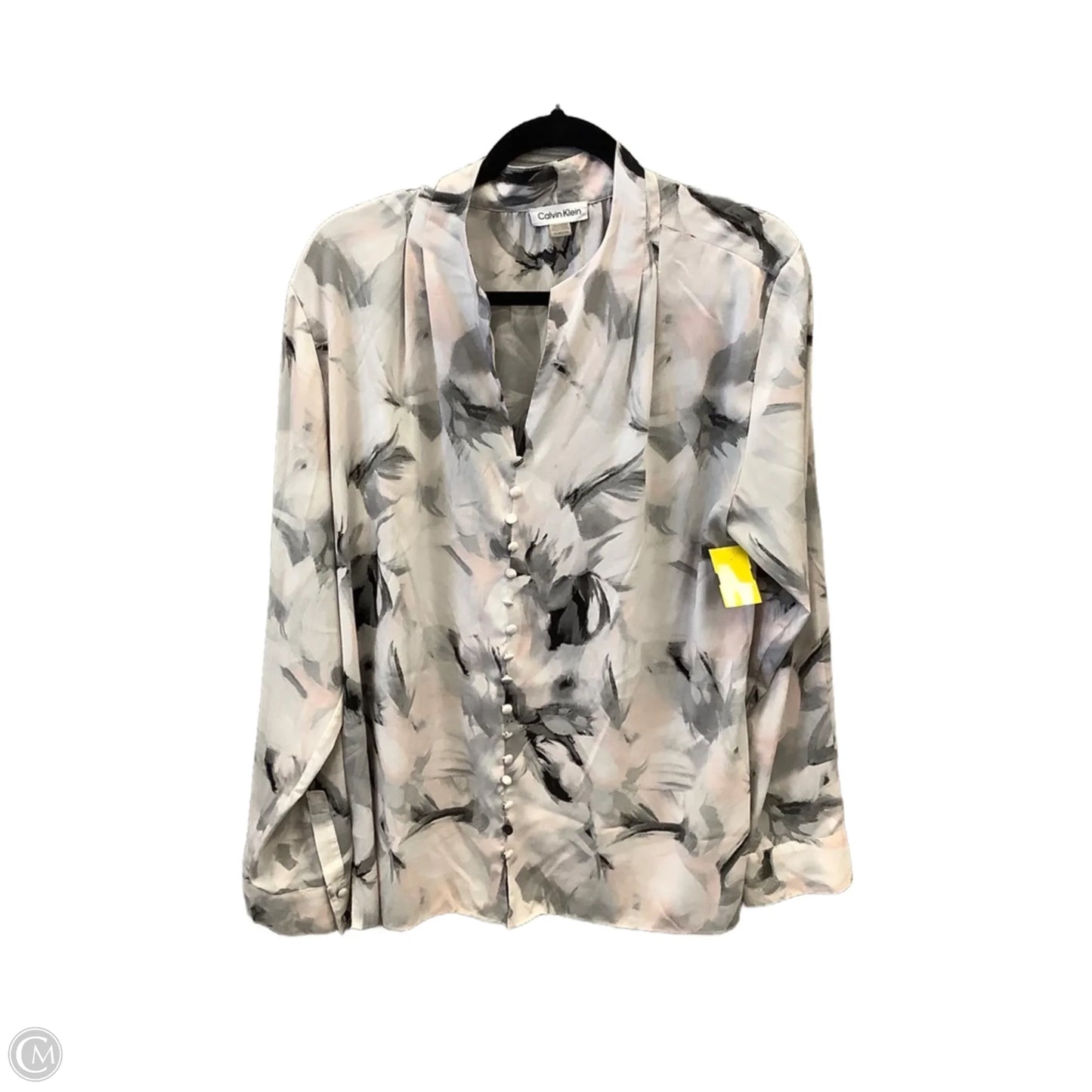 Top Long Sleeve By Calvin Klein In Multi-colored, Size: Xl