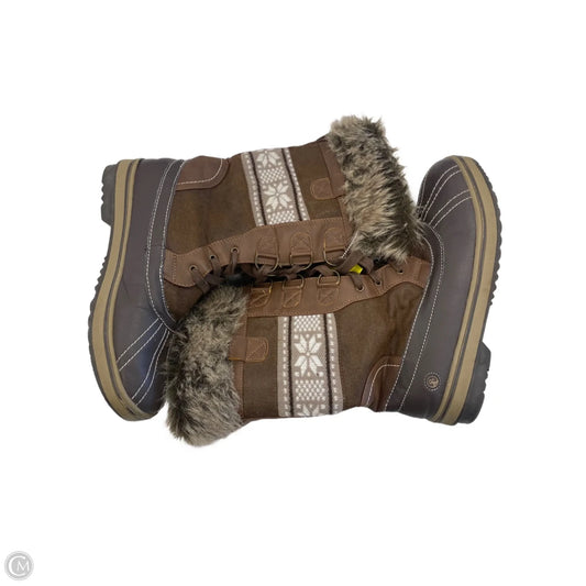 Boots Snow By Clothes Mentor In Brown, Size: 10