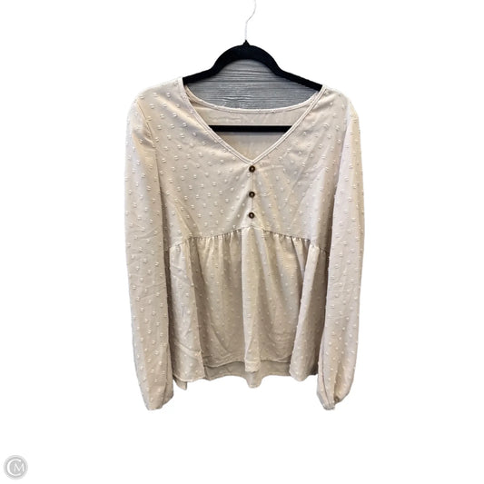 Top Long Sleeve By Shein In Tan, Size: Xl