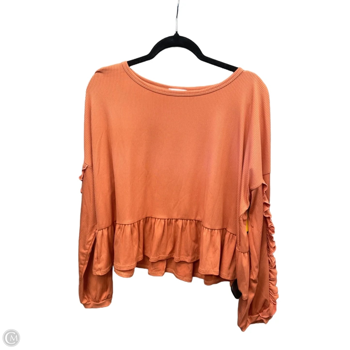 Top Long Sleeve By Pink Lily In Orange, Size: Xl