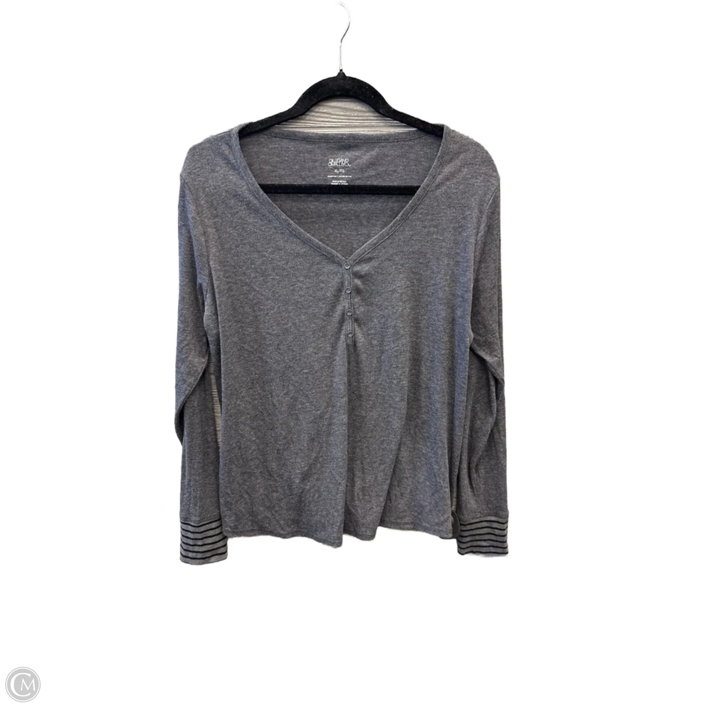 Top Long Sleeve By Gilligan And Omalley In Grey, Size: Xl