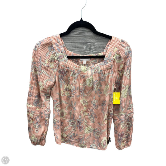 Top Long Sleeve By Lc Lauren Conrad In Checkered Pattern, Size: Xs