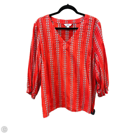 Top Long Sleeve By Croft And Barrow In Blue & Orange, Size: M