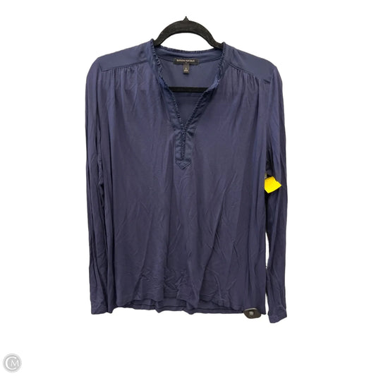 Top Long Sleeve By Banana Republic In Navy, Size: S