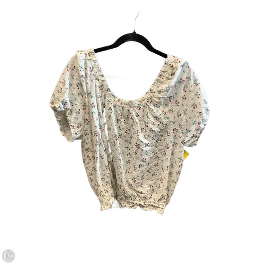 Blouse Short Sleeve By Falls Creek In White, Size: 1x