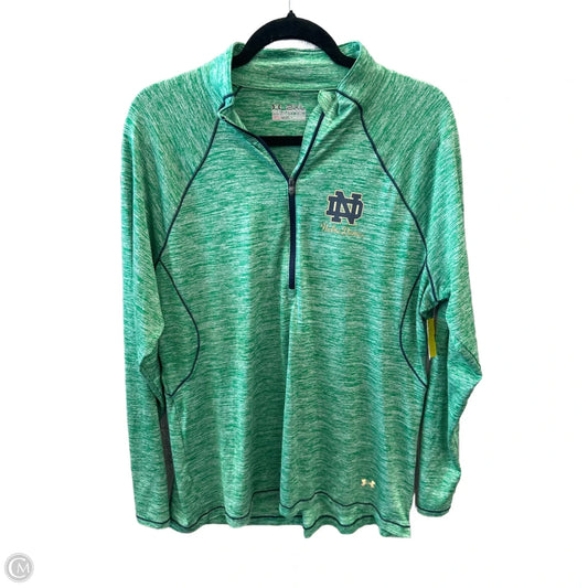 Athletic Top Long Sleeve Collar By Under Armour In Green, Size: 2x