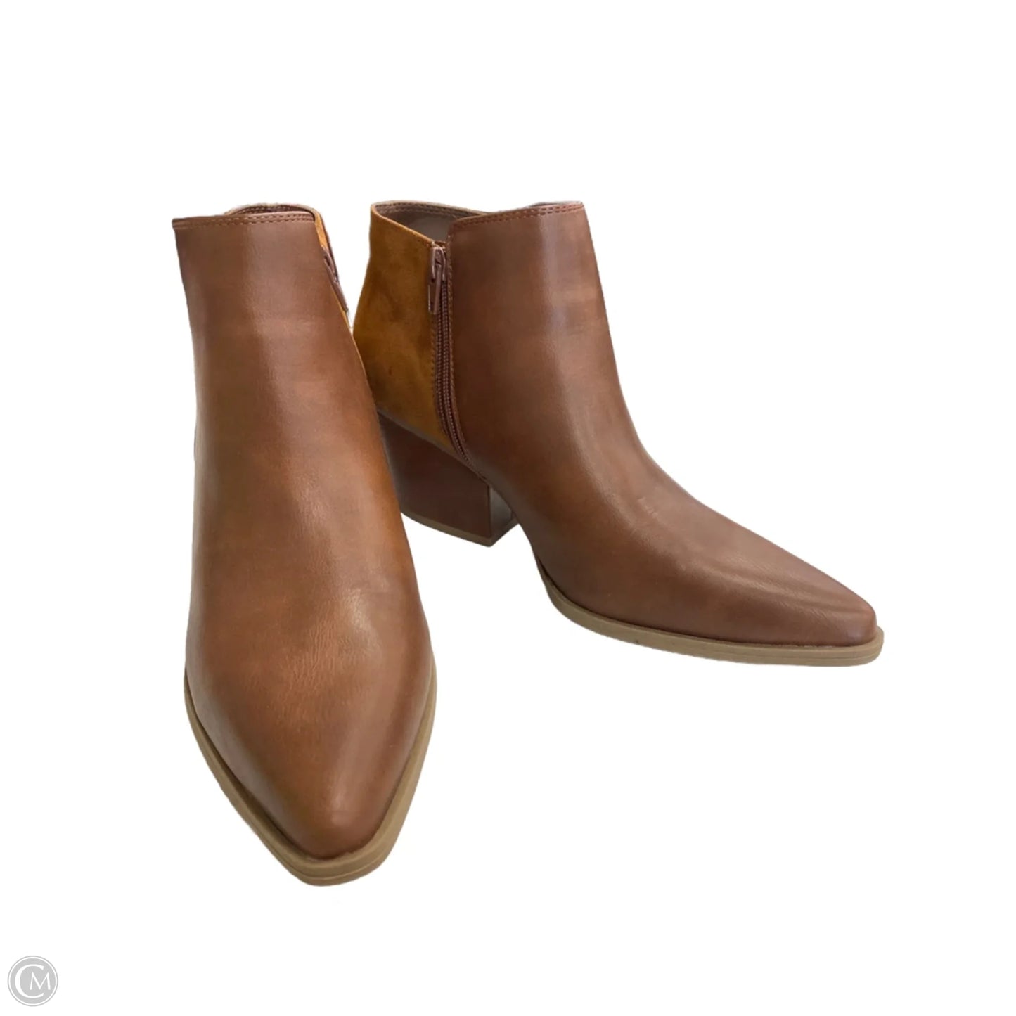 Boots Ankle Flats By Clothes Mentor In Brown, Size: 9.5