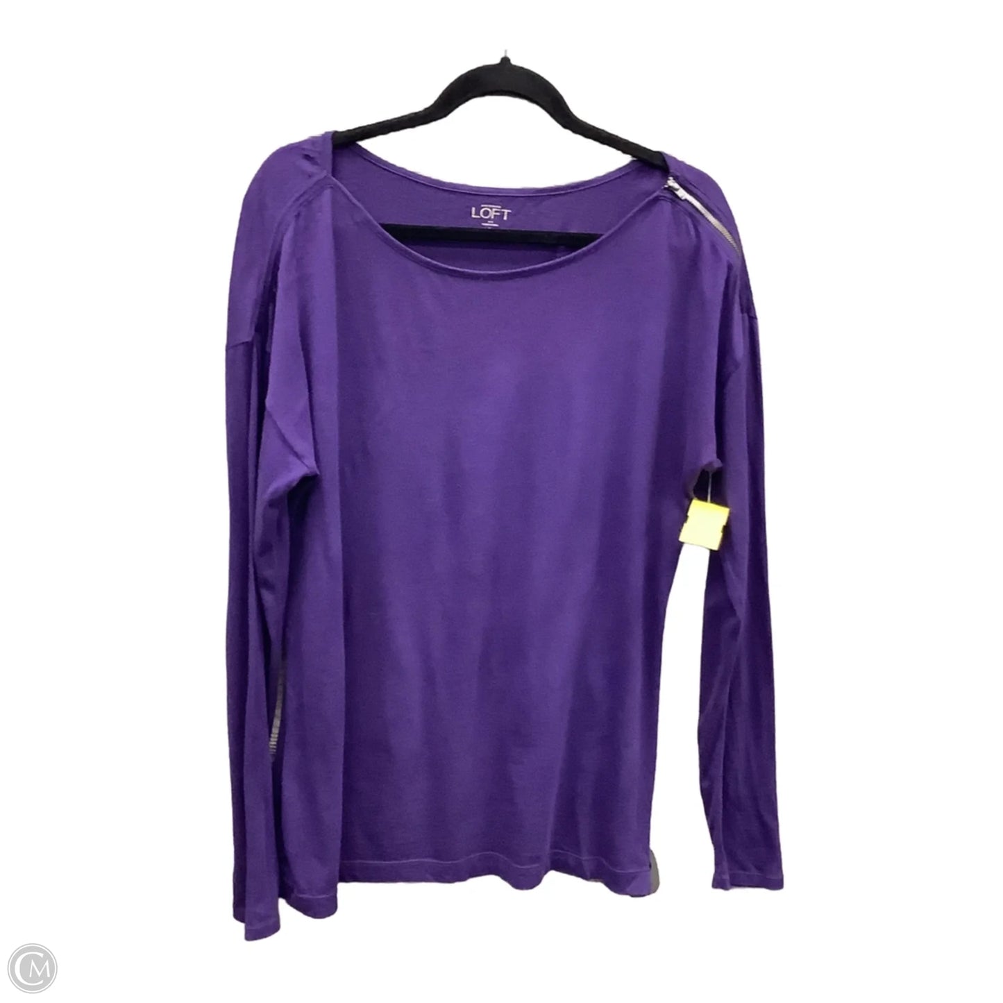 Top Long Sleeve Basic By Loft In Purple, Size: L