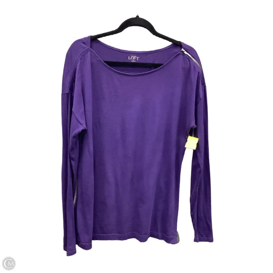 Top Long Sleeve Basic By Loft In Purple, Size: L
