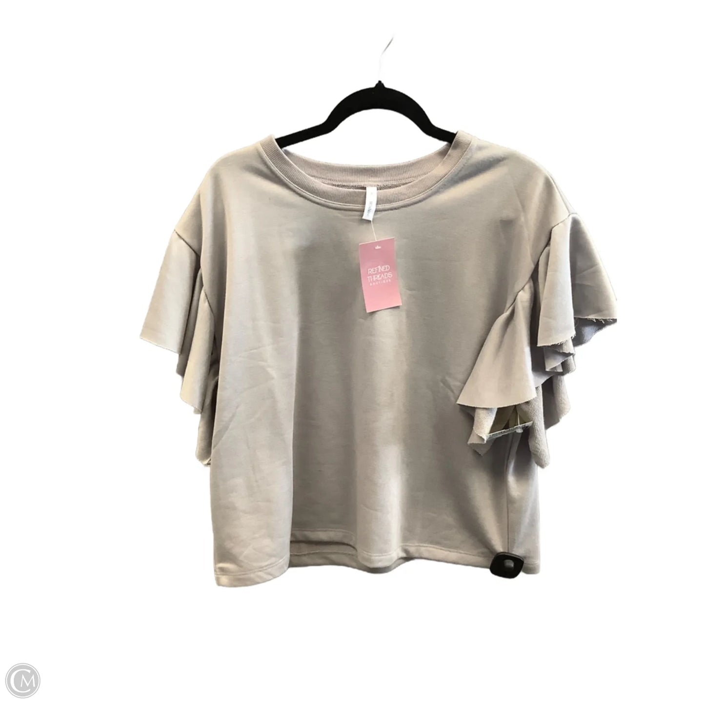 Top Short Sleeve By Wishlist In Grey, Size: S