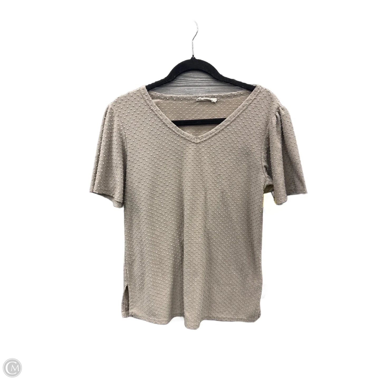 Top Short Sleeve By Clothes Mentor In Tan, Size: S