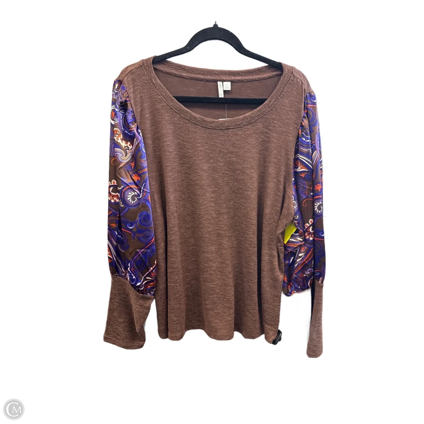 Top Long Sleeve By Cato In Brown & Purple, Size: Xl