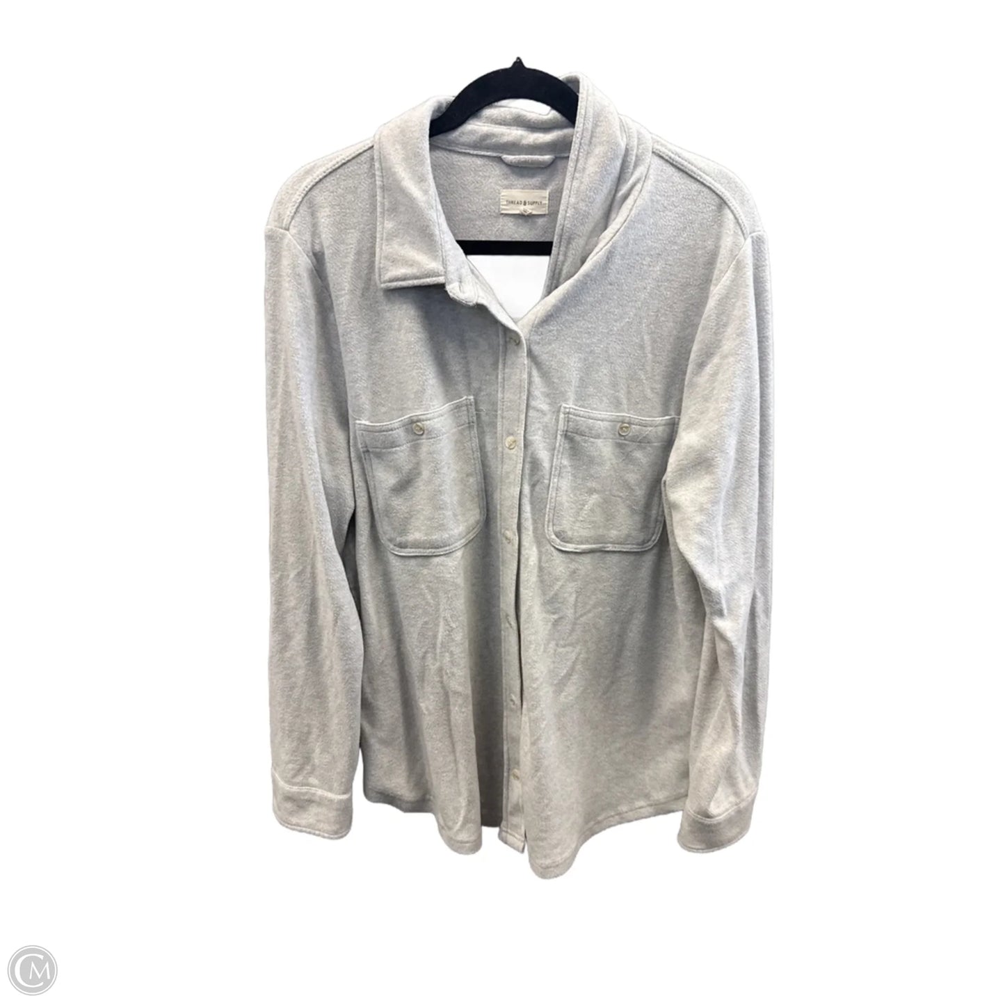 Jacket Shirt By Thread And Supply In Grey, Size: 1x