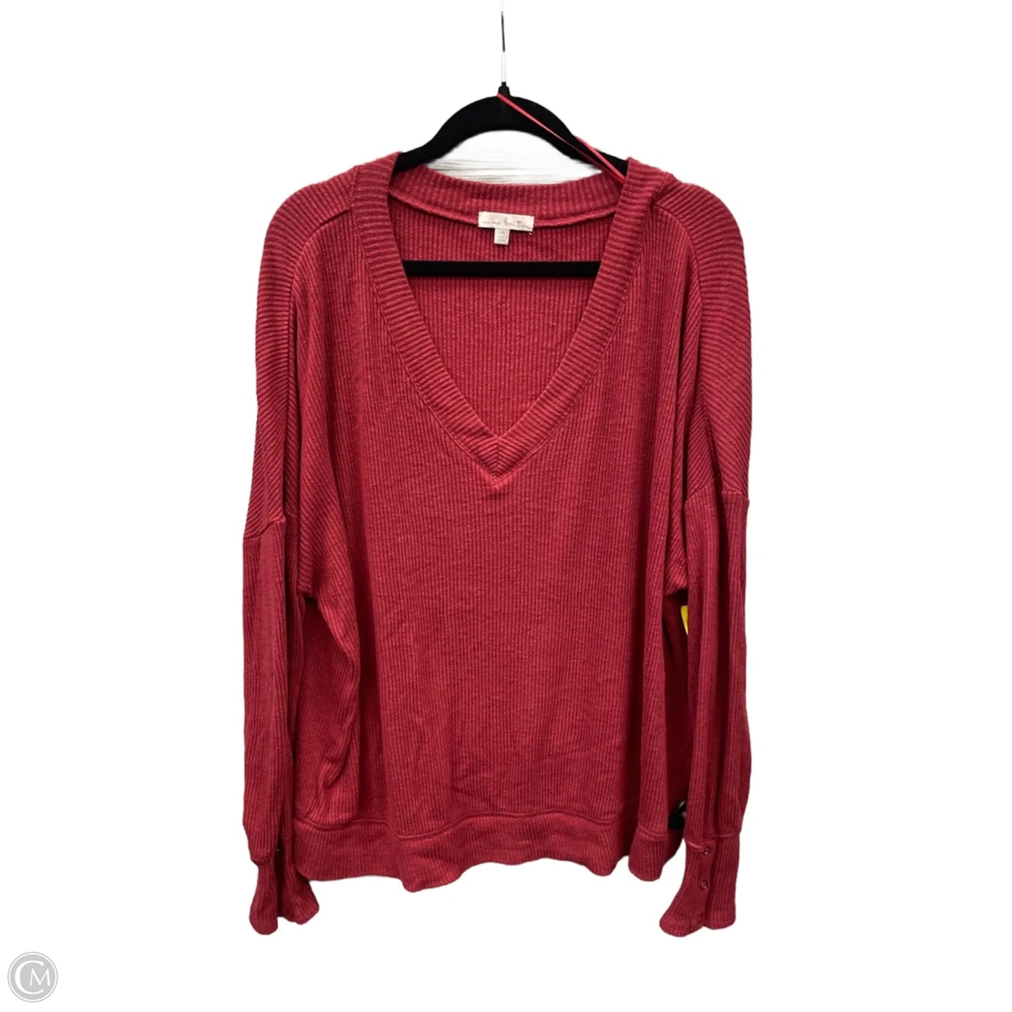 Top Long Sleeve By Nine Britton In Red, Size: 1x