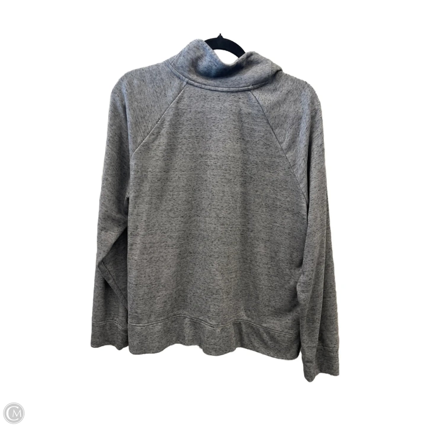 Athletic Top Long Sleeve Collar By Under Armour In Grey, Size: 1x