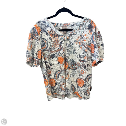 Top Short Sleeve By Chicos In Multi-colored, Size: Xl