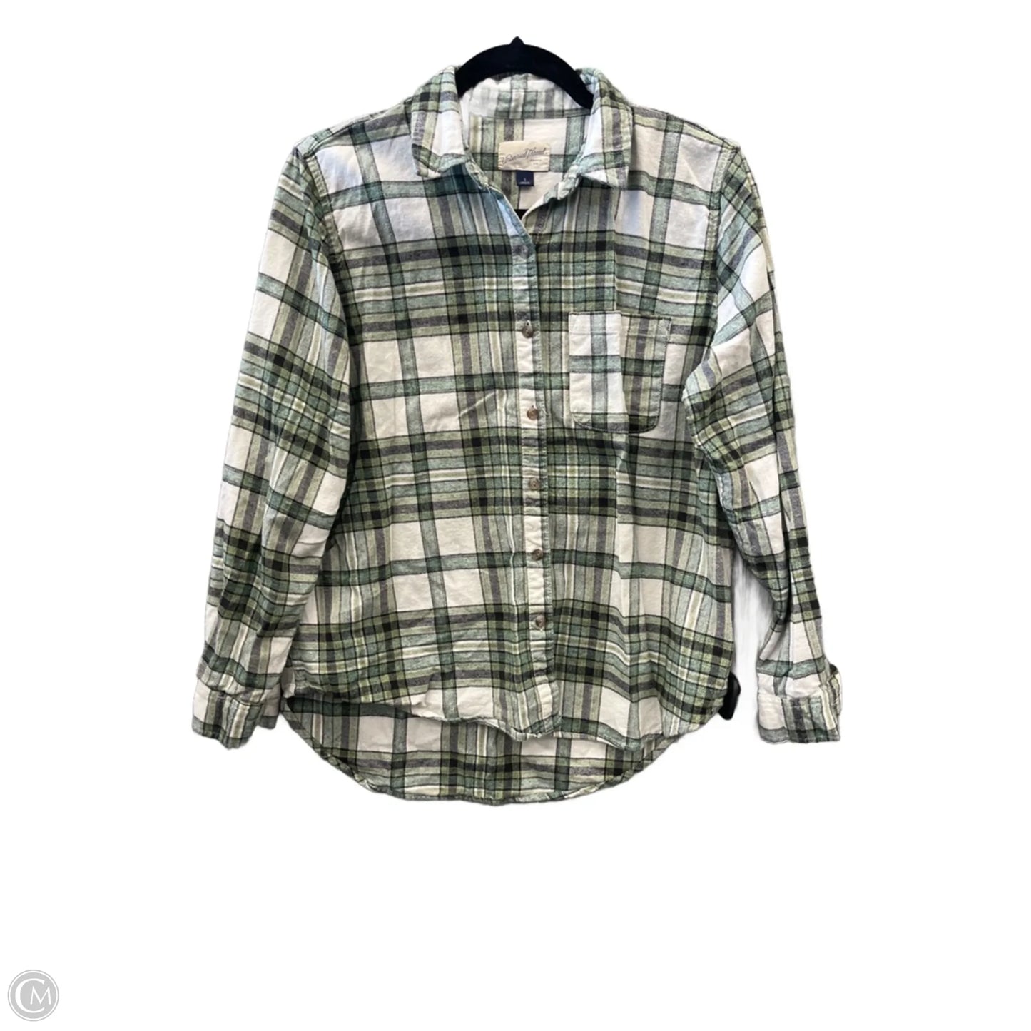 Top Long Sleeve By Universal Thread In Plaid Pattern, Size: S