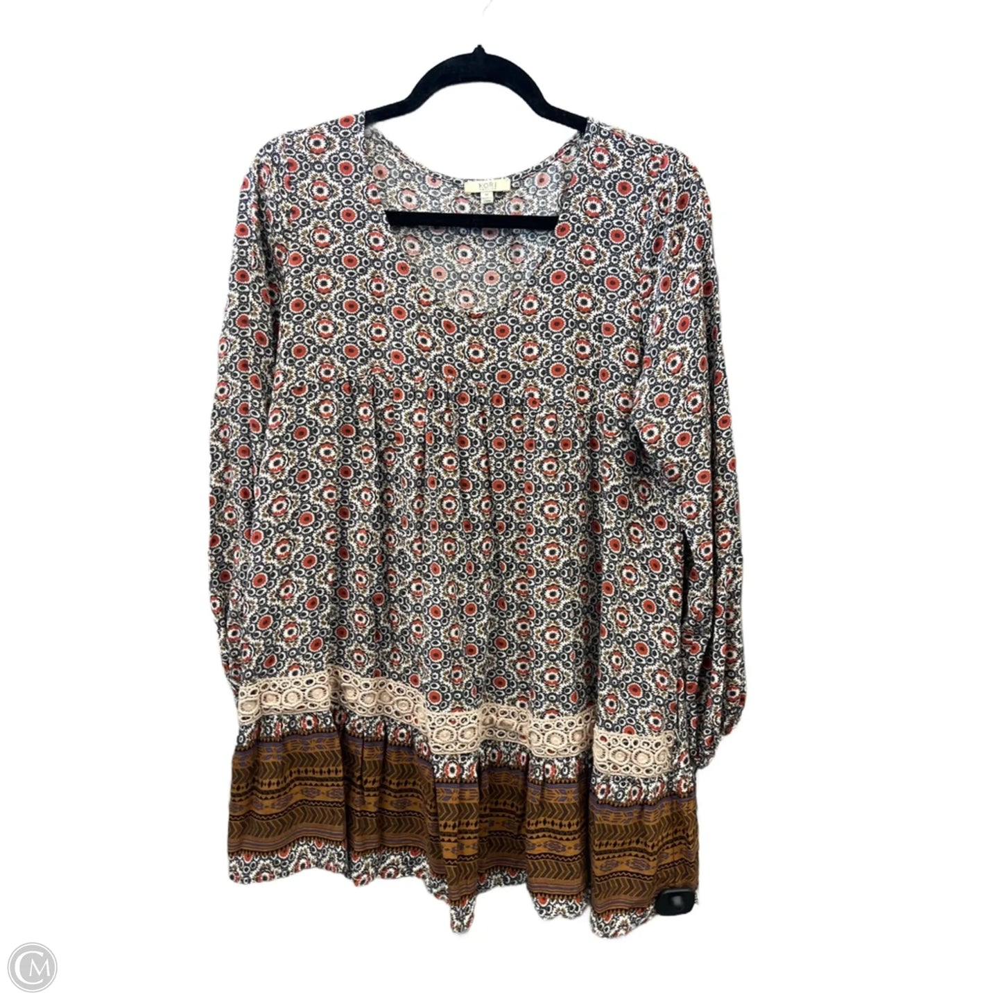 Top Long Sleeve By Kori America In Multi-colored, Size: M