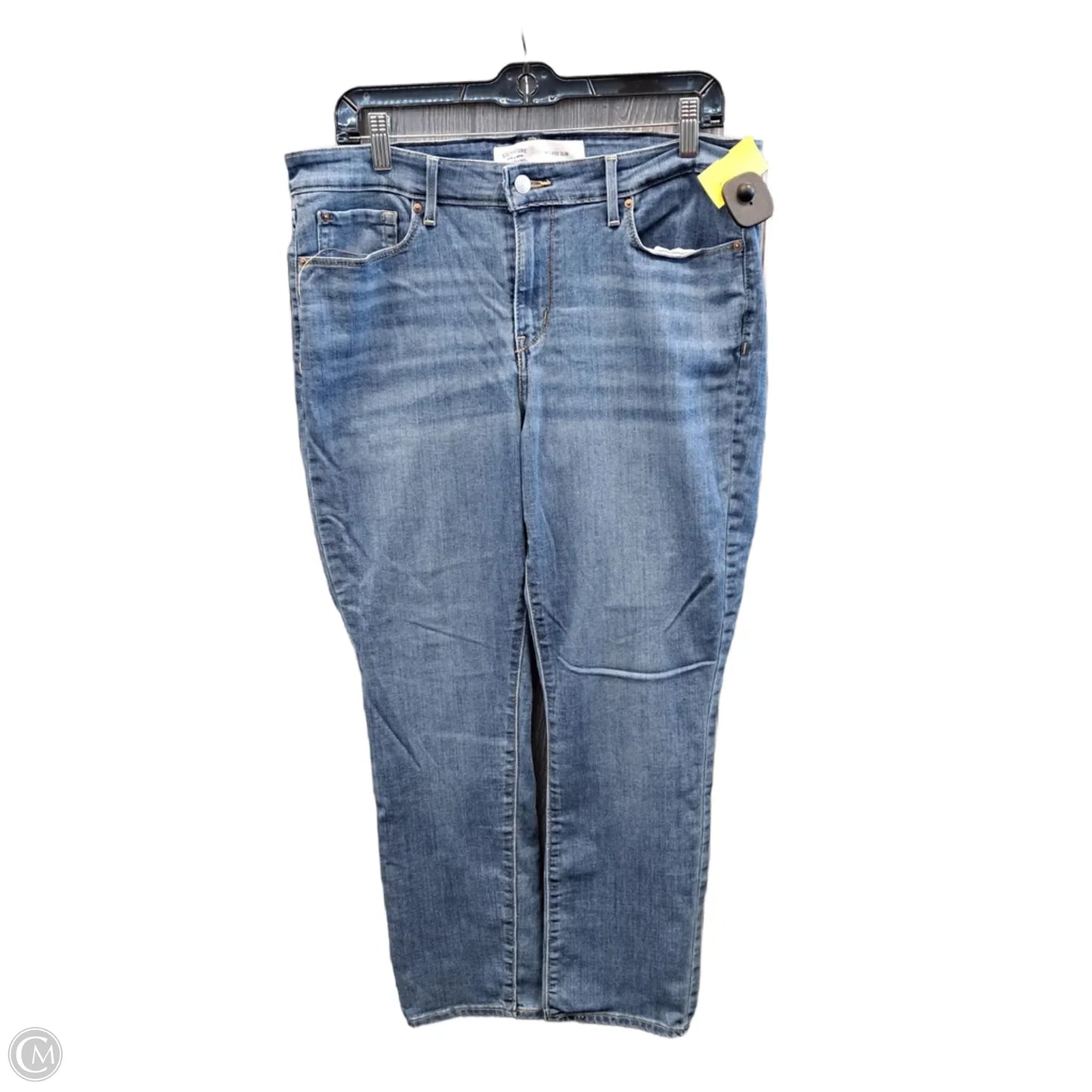 Jeans Cropped By Levis Signature In Blue Denim, Size: 14