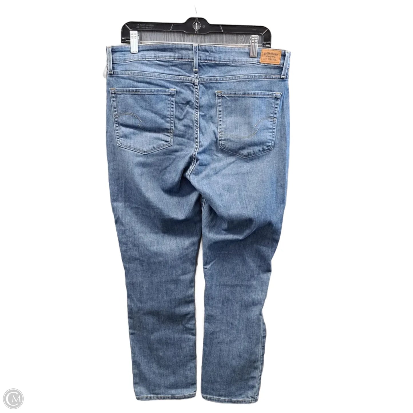 Jeans Cropped By Levis Signature In Blue Denim, Size: 14